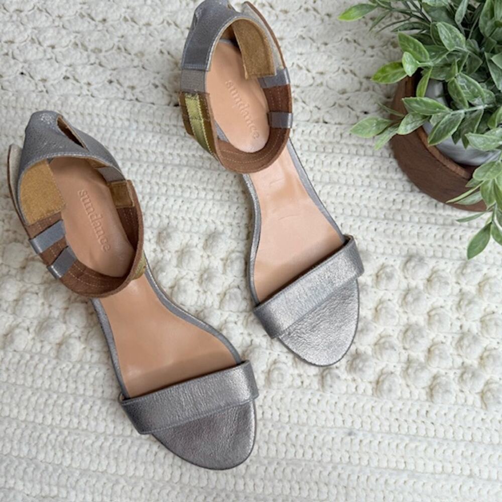 SUNDANCE Women's 40 9.5 Twilight Zephyr Ankle Strap Heel Sandal Metallic Spain - Picture 2 of 12